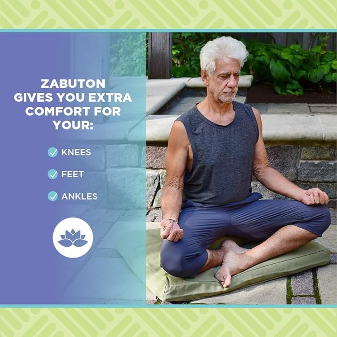 Bean Products Meditation Cushion - Zabuton Meditation Pillows for Sitting on Floor, Yoga Cushion, Cotton Yoga Pillow, Zen Kneeling Prayer Pad- Made in USA - Premium 32x26x3, RED