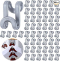 Unittype 100 Pcs Clothes Hanger Connector Hooks, Space Saving Extender Clips Cascading Hanger Hooks Organizer for Closet Organizers, College Dorm Essentials (Gray)