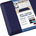 KitchenClouds Kitchen Mat Cushioned Anti Fatigue Rug 20"x32" Waterproof, Non Slip, Standing and Comfort Desk/Floor Mats for House Sink Office (Blue)
