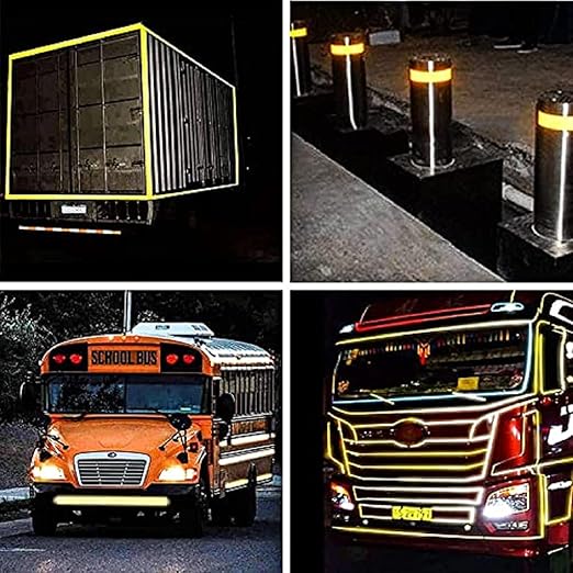 Black White Reflective Tape 2 inch Wide, Outdoor Waterproof Hazard Conspicuity Warning Industrial Marking Tape (166 feet)