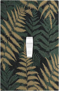 Decorative Light Switch Cover Botanical Fern Green Leaf Forest 1 Gang Single Toggle Device Electrical Faceplate Switchplates Decorator Outlet Wall Plate For Bed Room Home Decor