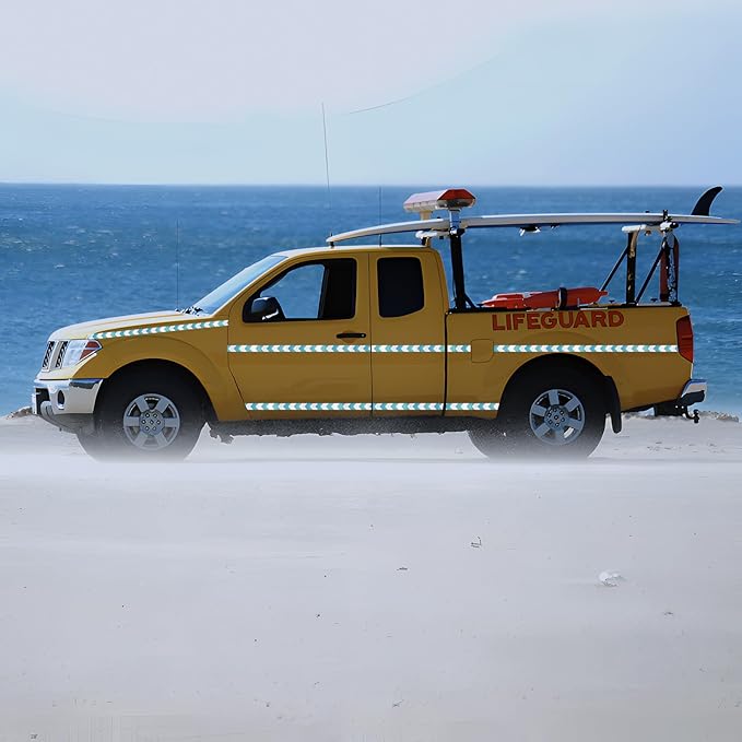 Blue and White Reflective Tape Outdoor Waterproof 3 inch X 166 feet, High Visibility Hazard Conspicuity Industrial Marking Tape