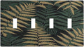 Light Switch Covers Botanical Fern Green Leaf Forest Quad Toggle Electrical Faceplate 4 Gang Wall Plate Decorative Switch Plates For Bed Room Home Decor