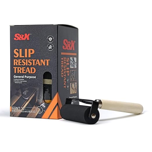 S&X Outdoor Stair Treads Non-Slip, 6" x 24" Anti-Slip Tape with Reflective Stripe, Black, 12-Pack