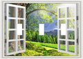 Light Switch Cover Window View Green Rustic Nature Wilderness 3 Gang Wall Plate Triple Light Switch Plate Toggle Decorative Outlet Covers Electrical Switchplate for Bathroom Bedroom Decor