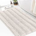 Turquoize Chenille Bath Rugs Shaggy Non Slip Mat for Bathroom 24 x 36 Ivory Extra Soft and Absorbent Area Rug
