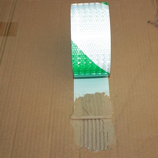 Reflective Tape Green and White 2 inch X 166 feet, Outdoor Waterproof Hazard Conspicuity Warning Industrial Marking Tape