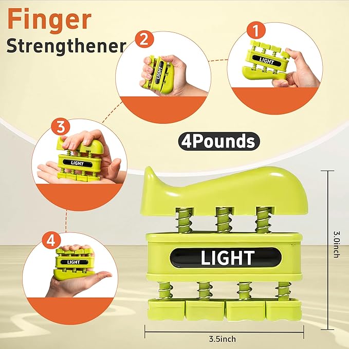 Grip Strength Trainer, Finger Strength Trainer for Grip Strength Training for Fingers, Wrists, and Hands for Home, Office, Gym, Climbing, Athletes, Musicians, and Therapy