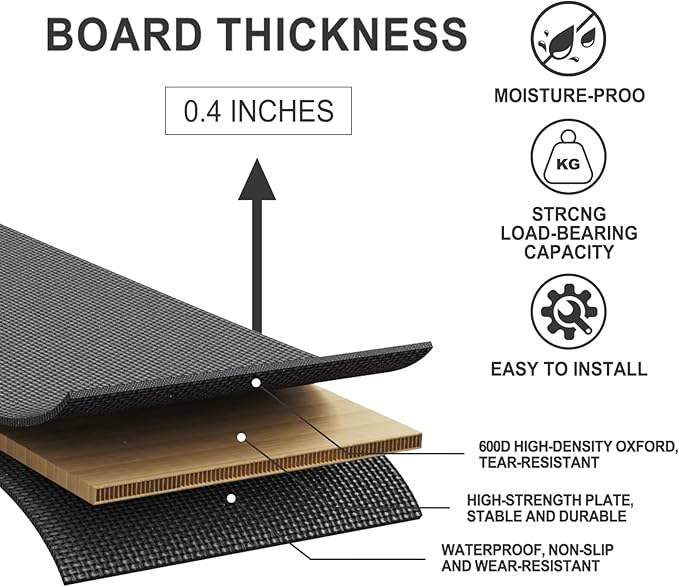 Imperius Folding Spring Box, 10MM, Bed Support Flat Noodles, Queen Size 60x80'' ﻿Light and Thin, Breathable, Noise Minimizing,Moisture Resistant Bunkieboards