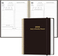 Daily Planner 2026 - Full Page Per Day, Jan 2026 to Dec 2026, 2026 Daily Planner with Spiral Bound, Inner Pocket, Perfect for School Office Supplies, 7'' x 10'', Black
