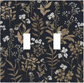 Decorative Switch Plates Vintage Floral Wildflowers Plant 2 Gang Double Toggle Outlet Light Switch Cover Wall Plate Electrical Faceplate for Bathroom Home Decor