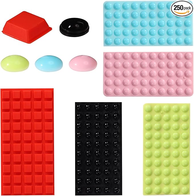 250pcs Visually Impaired Bump Dots, Silicone Assorted Colors & Sizes Vision Impaired Bump Dots Braille Blind Products Gadgets Spots Markers Stickers for Adults Blind Low Vision & Elderly