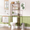 AmazerBath Bamboo Over The Toilet Storage Shelf, Over Toilet Bathroom Organizer Rack, 3-Tier Bathroom Shelves Over Toilet, Space Saver, Walnut Brown