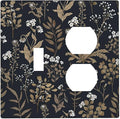 Wallplates Vintage Floral Wildflowers Plant 1 Toggle 1 Duplex Switch Plate Electrical GFCI Faceplate Decorative Light Switch Covers for Bathroom Home Decor
