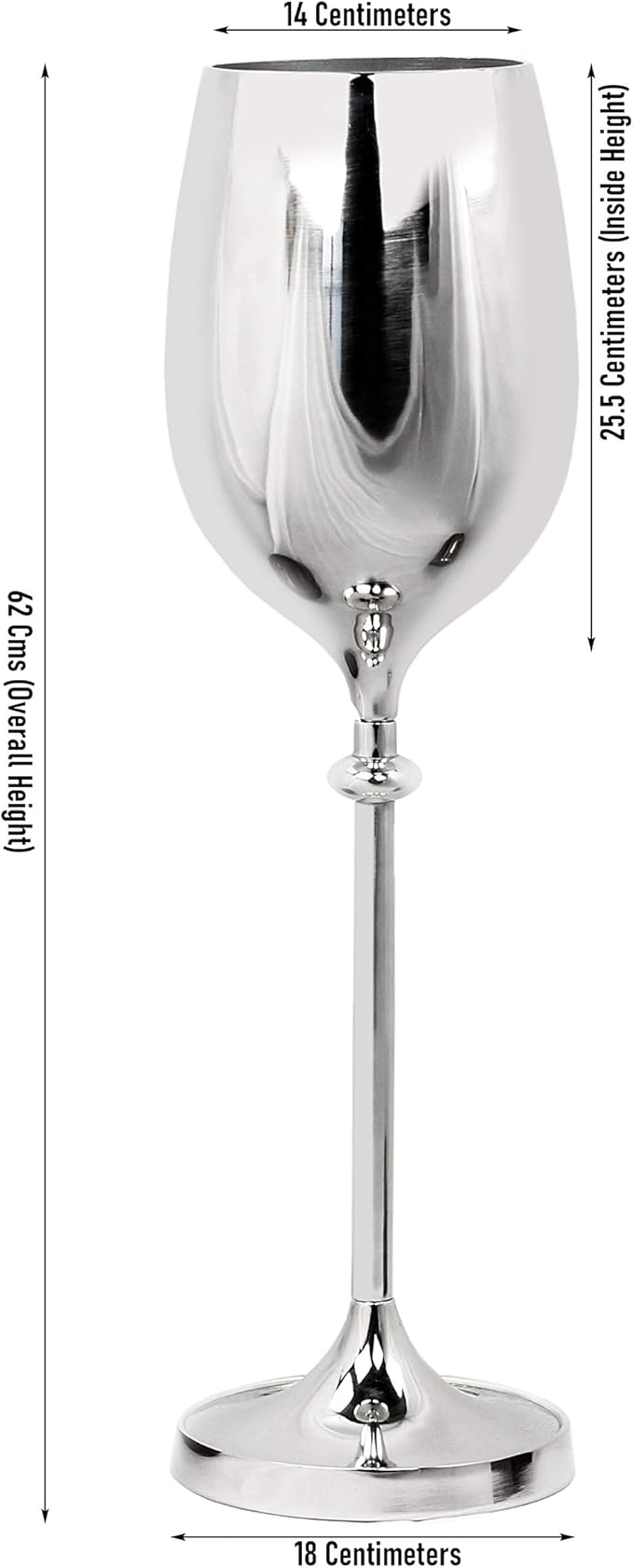 Large Champagne Glass Premium Aluminum Free Standing Nickel Plated Wine Chiller | Wine Coolers & Cellar With Ice Bucket | Kitchen & Bar Wares | Nagina International