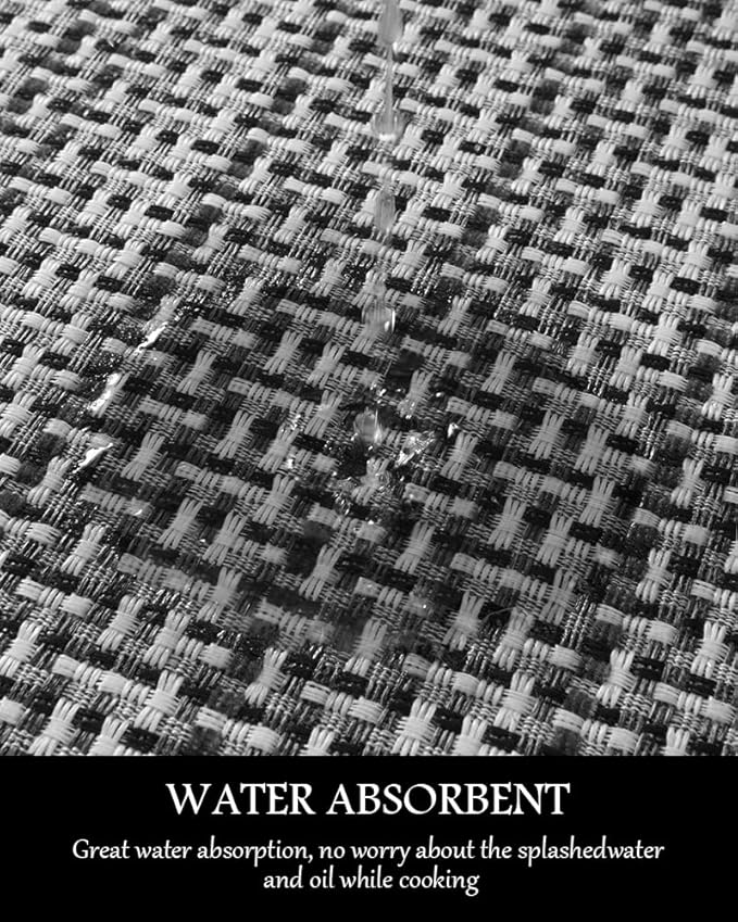 PADOOR Kitchen Mats for Floor, Kitchen Rugs Non Slip Washable, Rubber Backed Kitchen Runner Super Absorbent Kitchen Floor Mat Sink Rug, 17”x24” Grey
