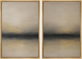 MUDECOR Framed Canvas Print Wall Art Abstract Sunset Horizon Modern Minimalist Beige and Black Illustrations Modern Art Decorative Bohemian for Living Room, Bedroom, Office - 16"x24"x2 Natural