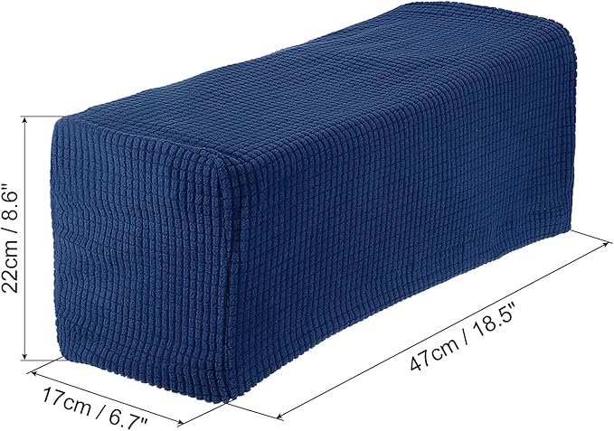 uxcell 2pcs Stretch Armrest Covers for Chairs/Sofas, Couch Arm Covers with Twist Pin, Furniture Protector Slipcovers Navy Blue