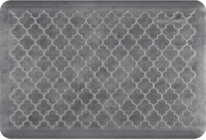WellnessMats Trellis Collection Anti-Fatigue Floor Mat, Polyurethane – Ergonomic Support Pad for Home, Kitchen, Garage, Office Standing Desk – Water Resistant - Made in USA