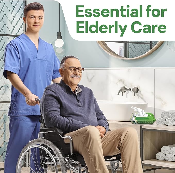 Adult Wipes Extra Large Scented - Skin-Friendly Incontinence Wet Wipes for Adults & Elderly Disposable Washcloths - 8x13" 12 Packs of 60 (720 Wipes)