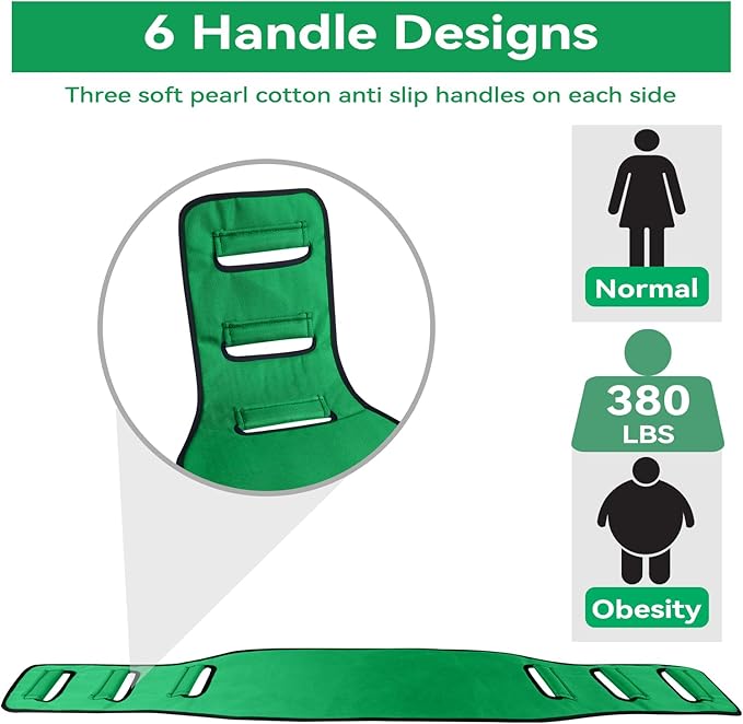Transfer Sling Gait Belts, Padded Assist Transfer Belts, Heavy Duty Patient Lift Belt, Lifting Aid and Mobility Standing for Disabled, Injured, Seniors - Safely Move from Wheelchair and Bed