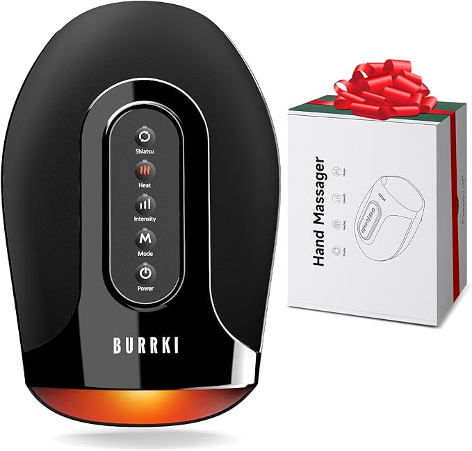 Hand Massager for Arthritis and Carpal Tunnel Relief, Cordless Hand Massager with Heat & Targeted Palm Kneading Rollers Massage, Christmas Gifts for Women Men Mom Dad