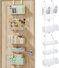 HapiRm Over Door Organizer Hanging - 6 Tier Over The Door Storage with Visual Pockets & Hooks, with 4 Metal Large Capacity Baskets for Bathroom Bedroom Kitchen Pantry Cabinet