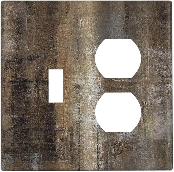Wallplates Old Vintage Copper Rustic Rusty Modern Tan Brown 1 Toggle 1 Duplex Switch Plate Electrical GFCI Faceplate Decorative Light Switch Covers for Farmhouse Cabin Decor