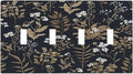 Light Switch Covers Vintage Floral Wildflowers Plant Quad Toggle Electrical Faceplate 4 Gang Wall Plate Decorative Switch Plates for Bathroom Home Decor
