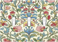 Decorative Switch Plates Boho Red Floral Morris Plant Leaves 3 Gang Wall Plate Triple Toggle Light Switch Cover Faceplate Electrical Wall Panels For Farmhouse Cabin Decor
