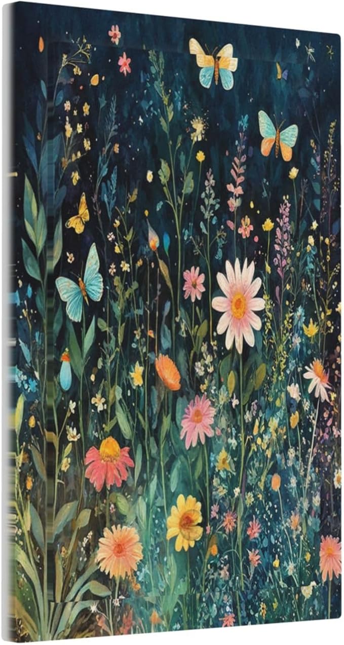 Light Switch Cover Plate Boho Vintage Floral Flower Butterfly 1 Gang No Device Blank Electrical Wall Plates Faceplate Decorative Switch Plate for Bedroom Home Decor