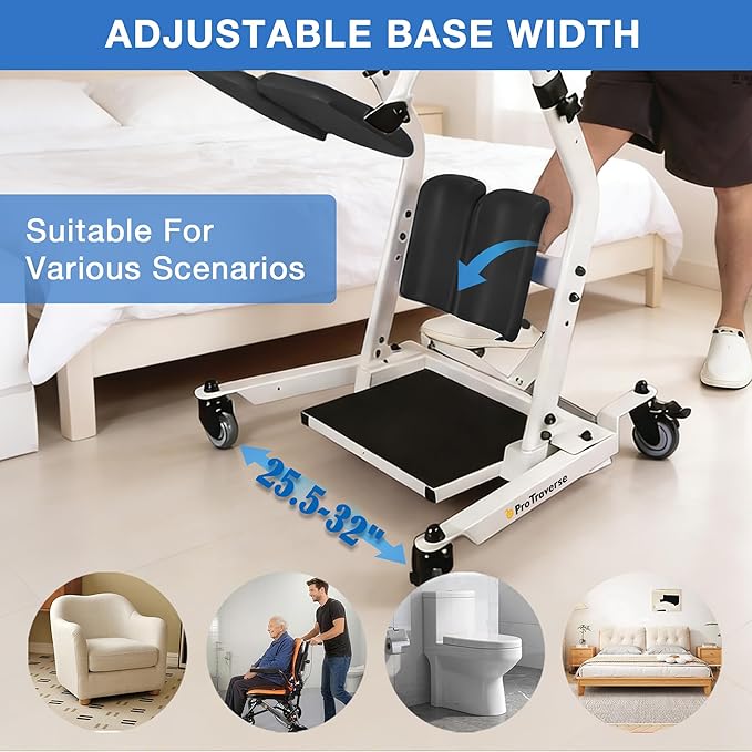 Stand Assist Lift – Sit to Stand Patient Transfer Chair for Elderly & Disabled, 400 lbs Capacity Lift Aid with Adjustable Height – Home & Nursing Care Mobility Support,Black