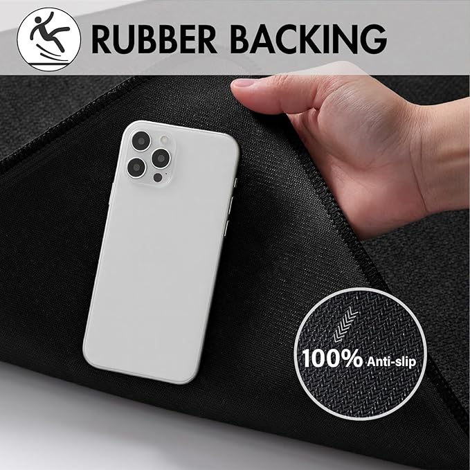 MIULEE Set of 2 Ultra Thin Bathroom Rugs, Rubber Bath Mats for Bathroom Non Slip, Quick Dry Absorbent Bath Rug Machine Washable, Fit Under Door, Shower, Sink, Halloween Home Decor, Black, 17x35 Inch