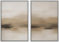 MUDECOR Framed Canvas Print Wall Art Abstract Neutral Beige Contemporary Minimalist Landscape Illustrations Modern Art Decorative Bohemian Colorful for Living Room, Bedroom, Office - 16"x24"x2 White