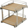 Rev-A-Shelf 2 Tier Pull Out Kitchen Cabinet Storage Organizer with Solid Bottom & Undermount Soft-Close Full Extension Slides, 54BK-18SC-2-1