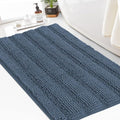 Turquoize Chenille Bath Rugs Shaggy Bathroom Rugs Non Slip Bath Mat for Bathroom 24 x 36 Blue Indigo Rug for Extra Soft and Absorbent Area Rug, 24"x 36", Blue Indigo