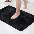 MIULEE Black Bathroom Rugs Non Slip Bath Mat 24'' x 48'' Shaggy Soft Bath Rug Plush Microfiber Absorbent Water for Shower Tub Machine Washable (Black, 24x48 Inches)