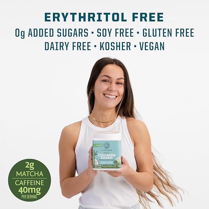 Vegan Collagen Protein Powder for Women Silica Plant Based Collagen Powder with Vegan Hair Skin and Nails Vitamins Non-GMO No Added Sugar Soy Dairy & Gluten Free (Coconut Matcha, 20 Servings)