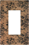Decorative Outlet Covers Vintage Floral Botanical Brown Background 1 Gang Rocker Light Switch Cover Plate Single Gfci Light Switch Covers Wall Plate for Bathroom Bedroom Decor