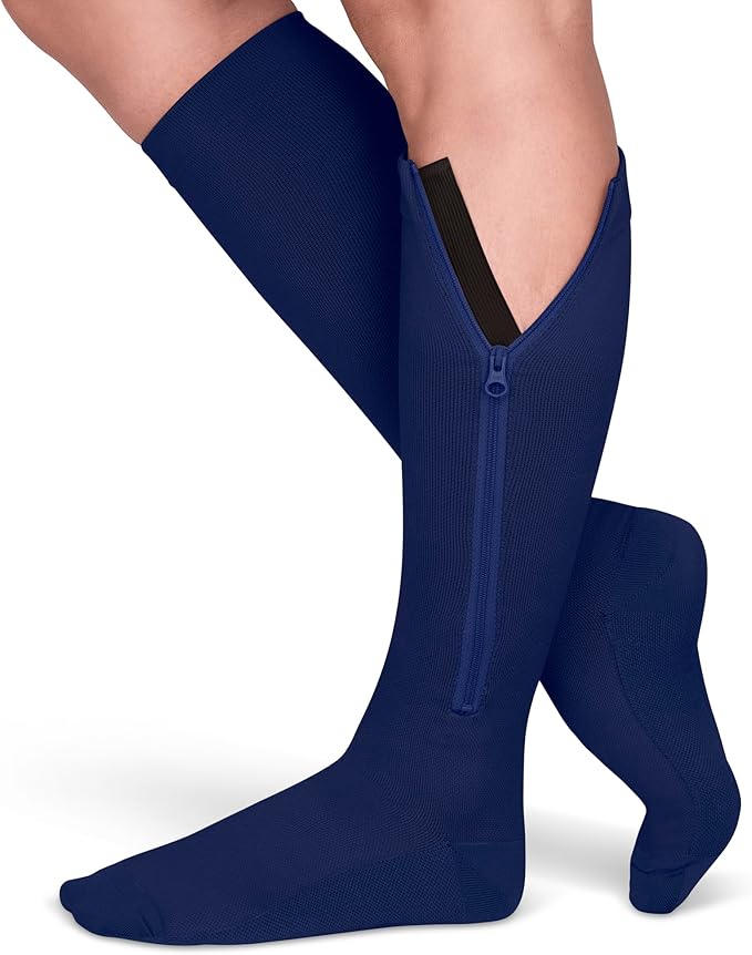TheraMagic® Zipper Compression Socks for Men & Women, 20-30mmHg Closed Toe Graduated Zippered Compression Stocking