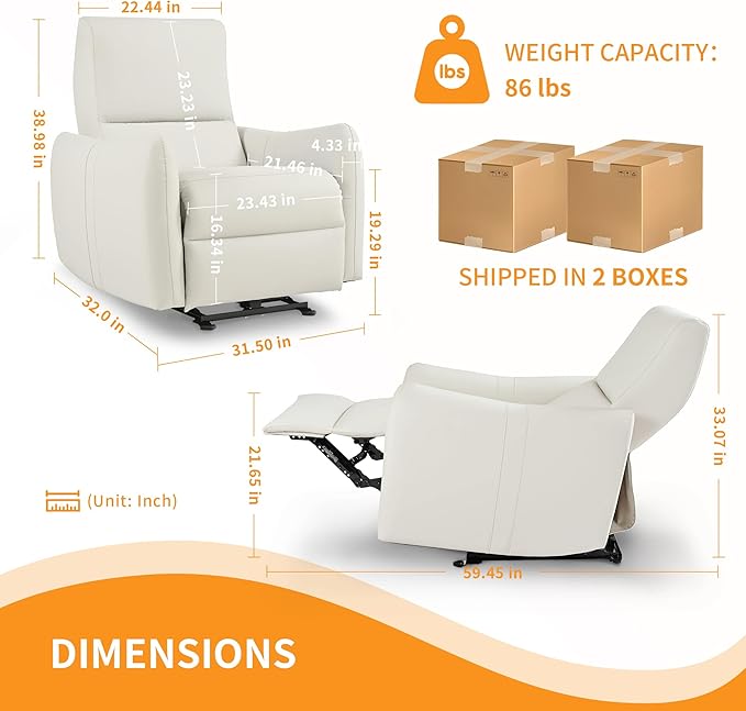 Wall Hugger Power Recliner Chair, Zero Wall Electric Recliner Chairs with USB Port, Space Saving Large Recliner for Living Room, RV, Home Theater