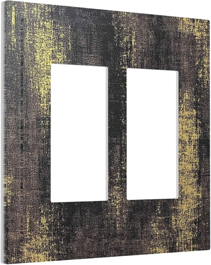 Decorative Outlet Covers Vintage Industrial Rusty Metallic 2 Gang Double Gfci Rocker Electrical Wall Panels Light Switch Cover Plate For Farmhouse Cabin Decor