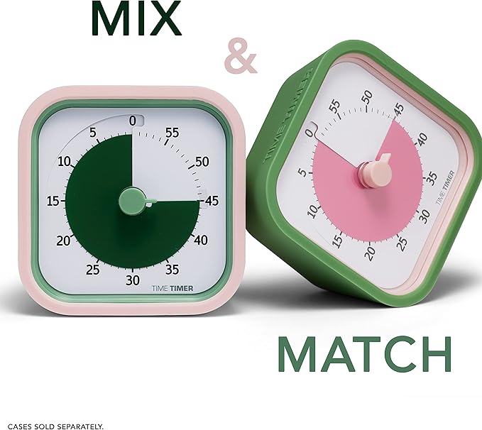 TIME TIMER Home MOD - 60 Minute Kids Visual Timer Home Edition - for Homeschool Supplies Study Tool, Timer for Kids Desk, Office Desk and Meetings with Silent Operation (Fern Green)