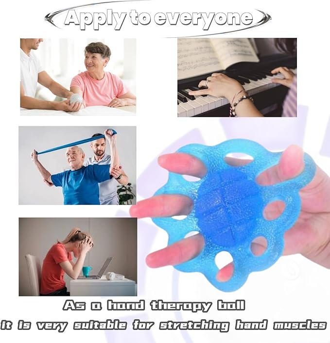 DEEYOTA Finger Exerciser and Hand Strengthener Rehab,Exercise Squeeze Ball for Hands,Grip Exerciser Hand Strengthener for Rehab,Arthritis,Carpal Tunnel(2 Pcs)