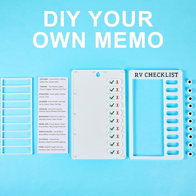 Zonon 2 Pack Rv Checklist Board to Do List Boards Plastic Chore Chart Memo Checklist Boards with Slider Portable Daily Affairs Detachable Schedule Planner for Home Office Check Items Accessories