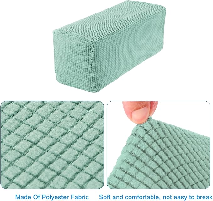 uxcell 2pcs Stretch Armrest Covers for Chairs/Sofas, Couch Arm Covers with Twist Pin, Furniture Protector Slipcovers Mint Green