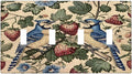 Light Switch Covers Vintage Floral Bird Strawberry Thief William Morris Quad Toggle Electrical Faceplate 4 Gang Wall Plate Decorative Switch Plates for Bedroom Home Decor