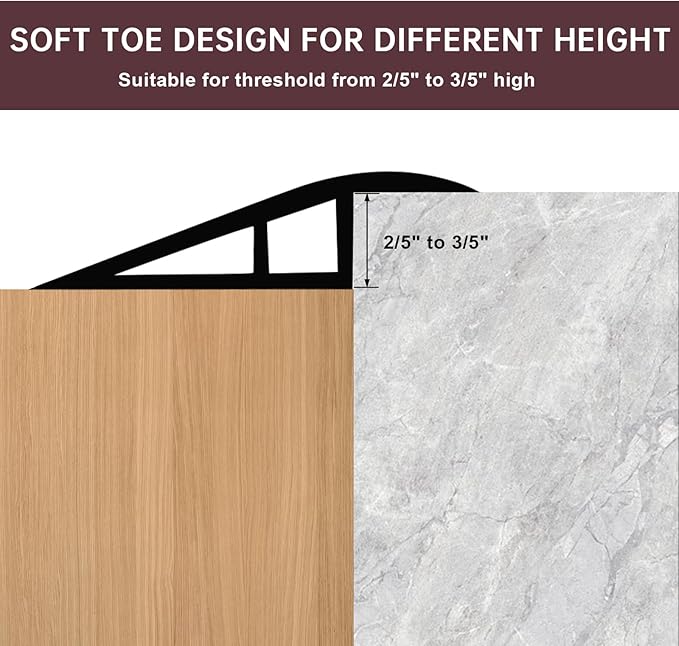 Vinyl Door Threshold Flooring Transition Strip Self Adhesive Carpet Edging Strip for Laminate Doorway Edge Threshold from 2/5" to 3/5" (Coffee, 3.3 Ft)