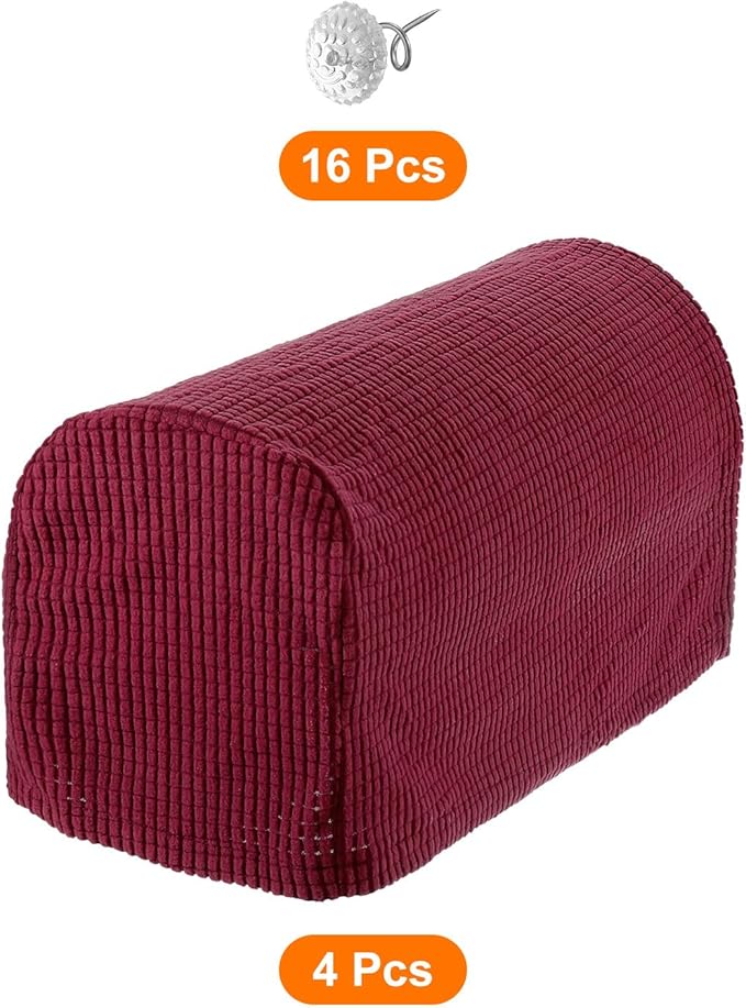 uxcell Stretch Armrest Covers Armchair Anti-Slip for Chairs Sofas Couch Arm Covers Recliner Sofa Burgundy 4 Pcs