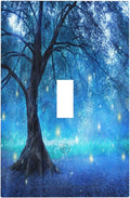 Light Switch Cover Fantasy Fairy Tree In Mystic Forest 1 Gang Wall Plate Cover Single Toggle Outlet Covers Decorative Switchplate Electrical Faceplate for Bathroom Bedroom Decor